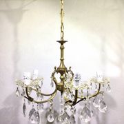 5-light chandelier in brass and tassels