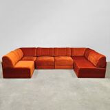 Vintage design modular sofa 'Burnt orange'