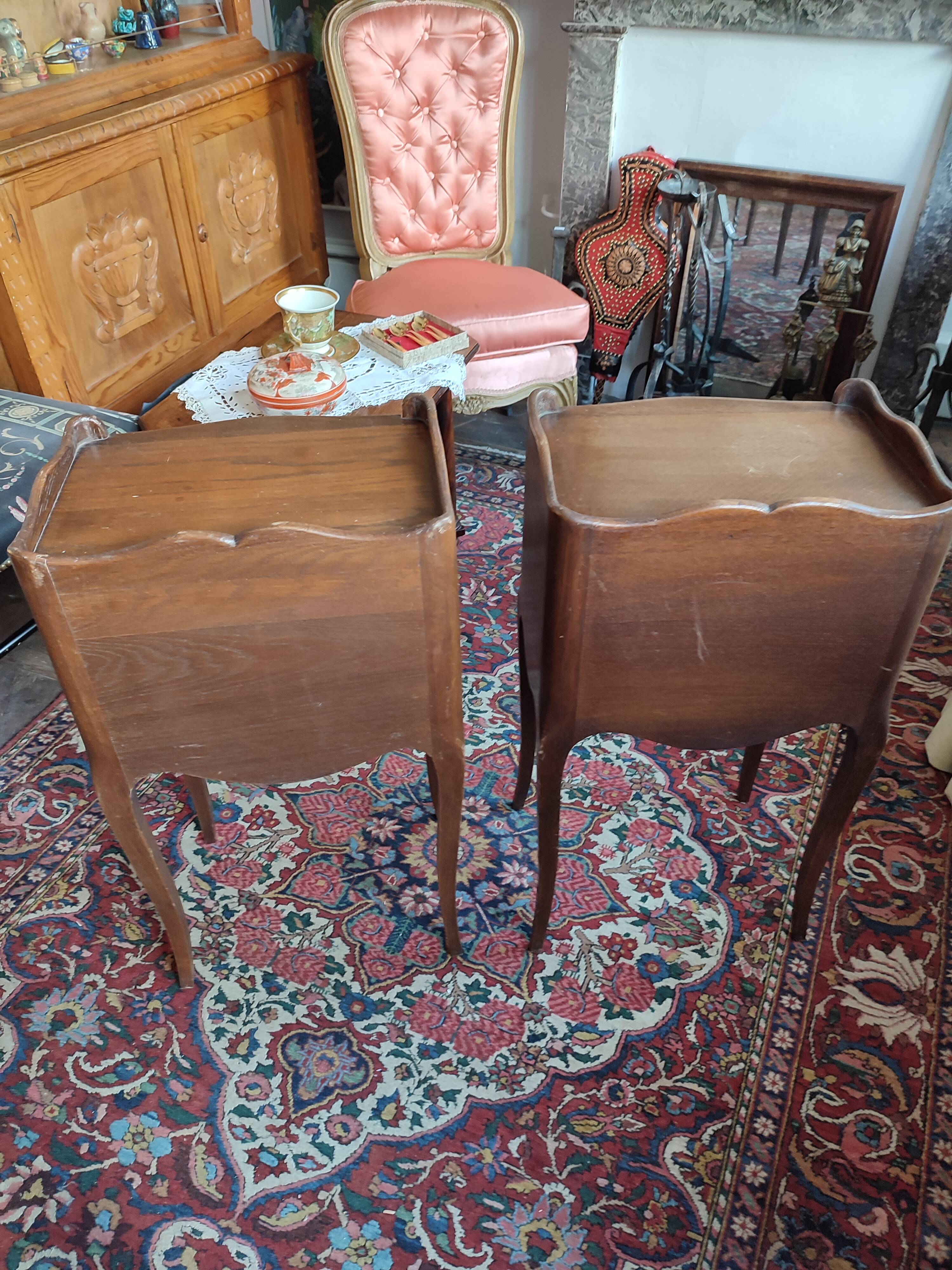 Pair of Louis XV style niche bedside tables