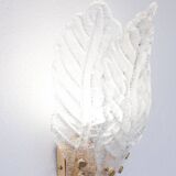 Set of 2 Florence, elegant Murano wall light transparent leaves, 1970