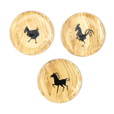 Together 3 Vallauris workshops Grandjean Jourdan hand painted plates