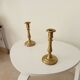 Pair of old candlesticks in solid gilded brass