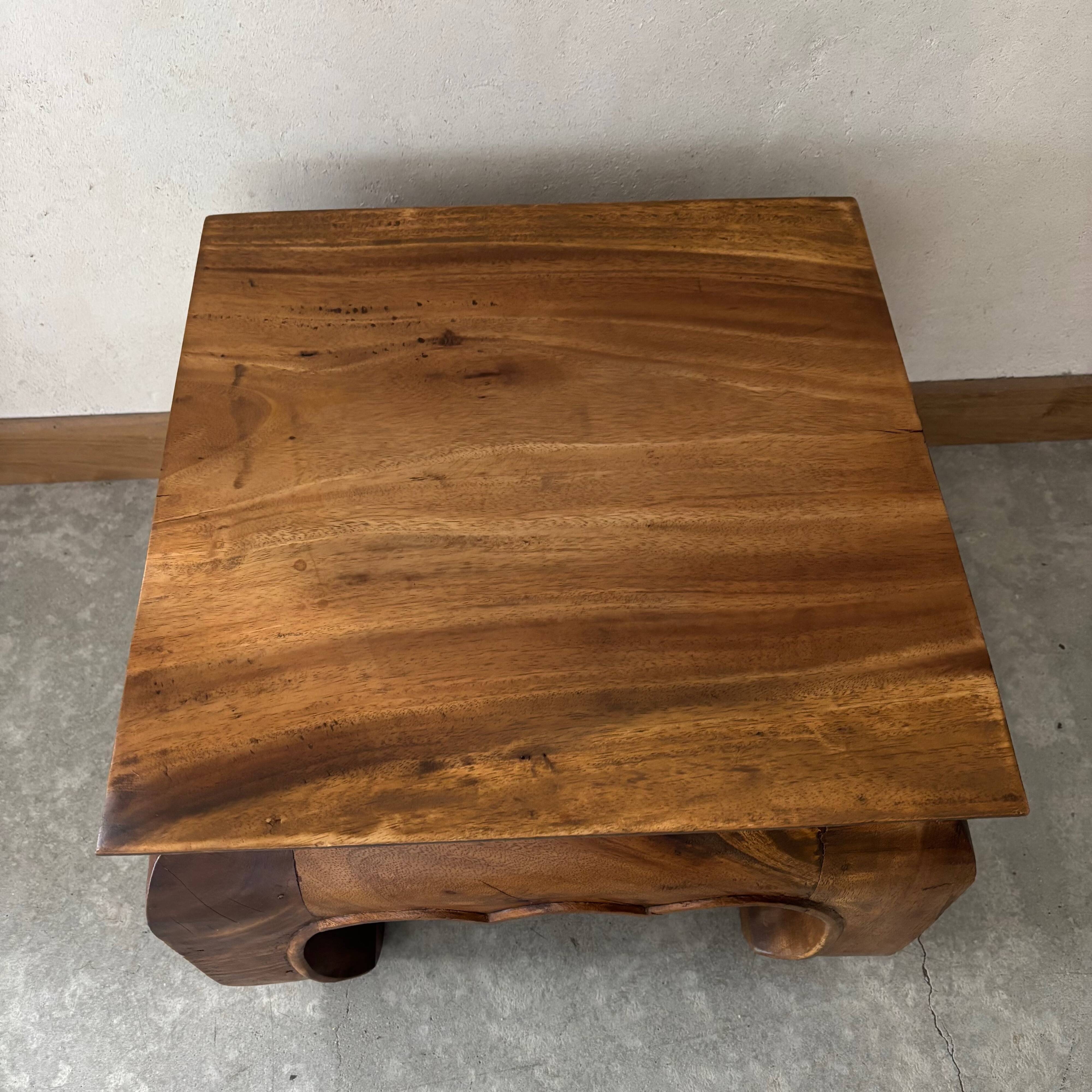 Varnished wooden coffee table