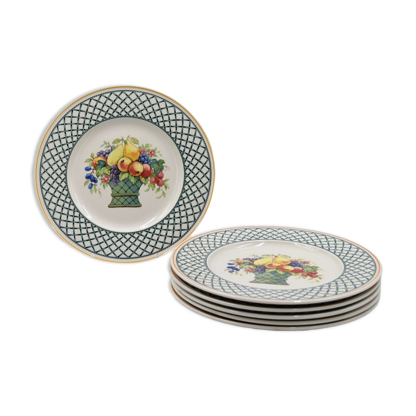 6 flat plates Villeroy & Boch basket model