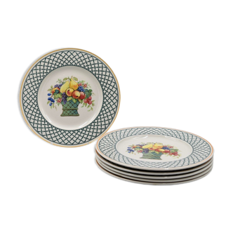 6 assiettes plates Villeroy & Boch modèle Basket