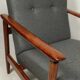 Scandinavian armchair in teak and gray fabric by E.Homa, 1960