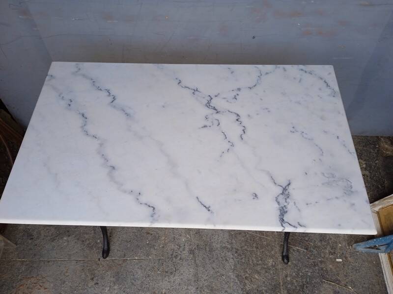 Bistro table for 4 people in white marble
