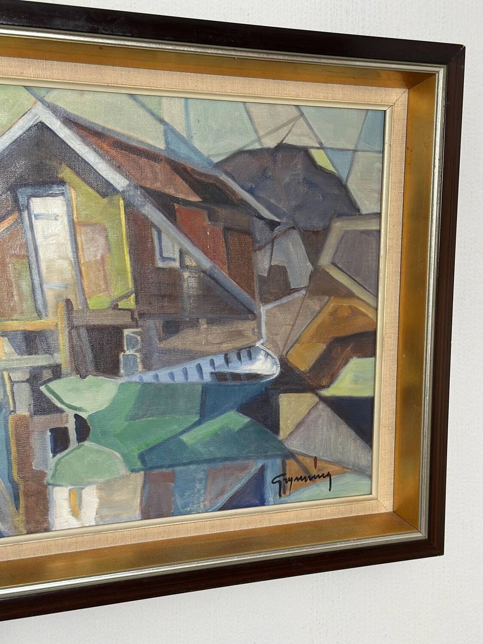 Swedish Oil on Canvas – “Lakeside Hut” by EVERT GRYNNING