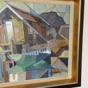 Swedish Oil on Canvas – “Lakeside Hut” by EVERT GRYNNING