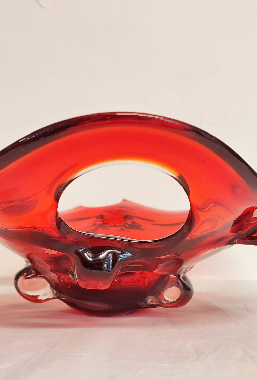 Centro de mesa de cristal de Murano. Italy, 1980s.