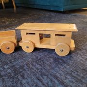 Train en bois ancien - jouet en hêtre