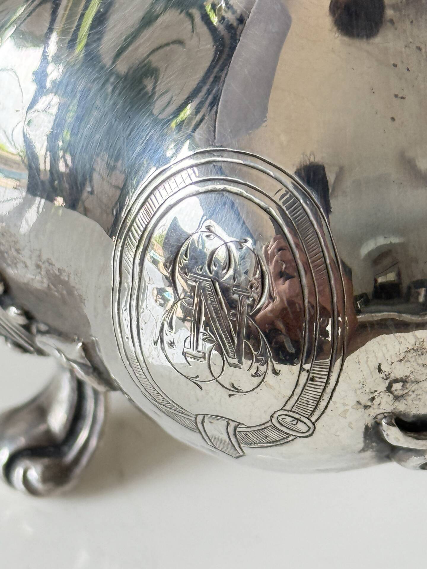 Silver teapot / jug Minerva first standard – Louis XV style