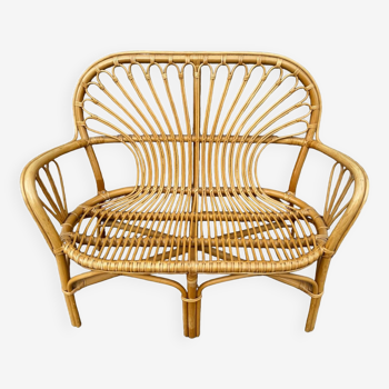 2-seater rattan sofa from the 70s