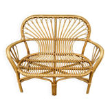 2-seater rattan sofa from the 70s