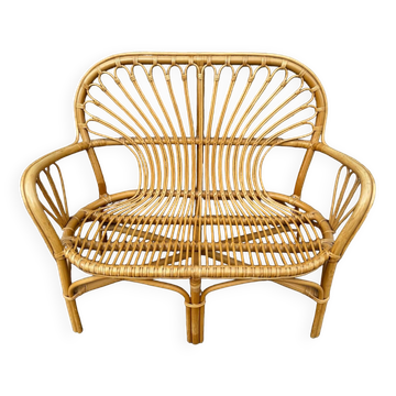 2-seater rattan sofa from the 70s