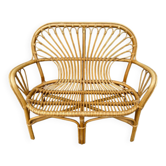 2-seater rattan sofa from the 70s