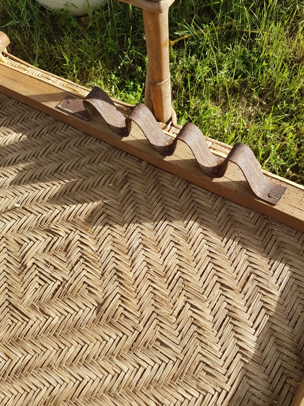 Old rattan deckchair