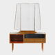 Vintage mid century dressing table with folding mirror, 1950s-1960s