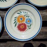 4 assiettes plates HBCM