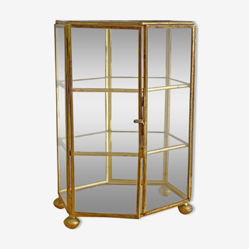 Vintage brass & glass display cabinet