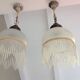 Pair of art deco style frosted glass globes