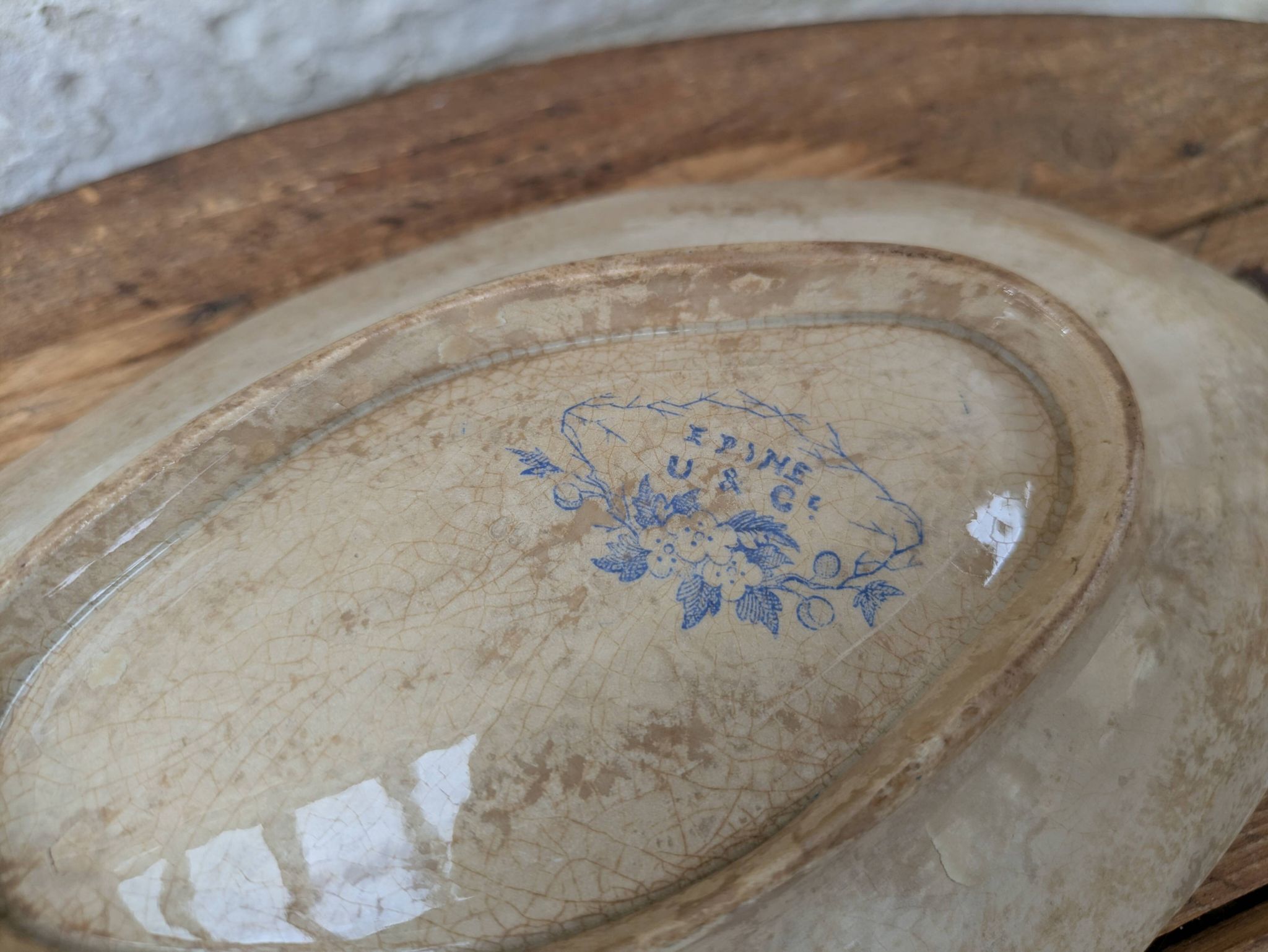 Antique U&C ceramic thorn bowl