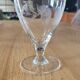 6 small vintage engraved glass stemware