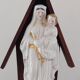 Statuette of the Virgin and Child in porcelain Old Brussels XIX and its niche