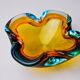 Multicolored Sommerso ashtray by seguso, murano glass, Italy, 1970
