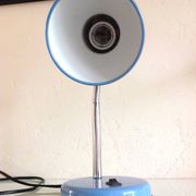 Lampe de bureau en métal bleu, années 70-80