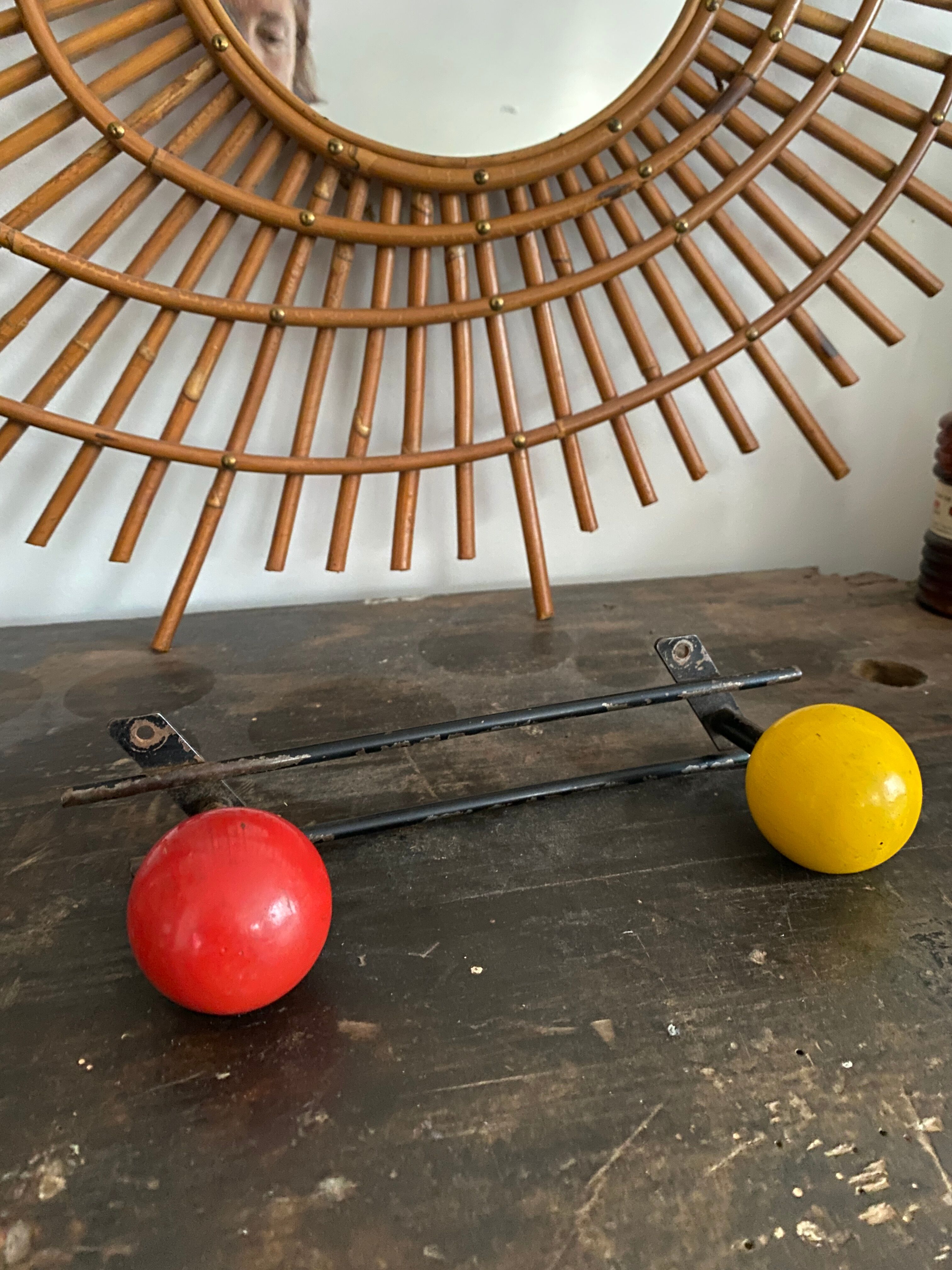 Vintage ball coat rack