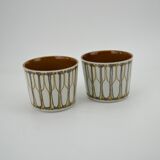 Pair of earthenware pot covers from Ellen Malmer's Baca series for Royal Copenhagen