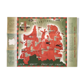 Carte illustrée des années 1950 du Finistère, Bretagne