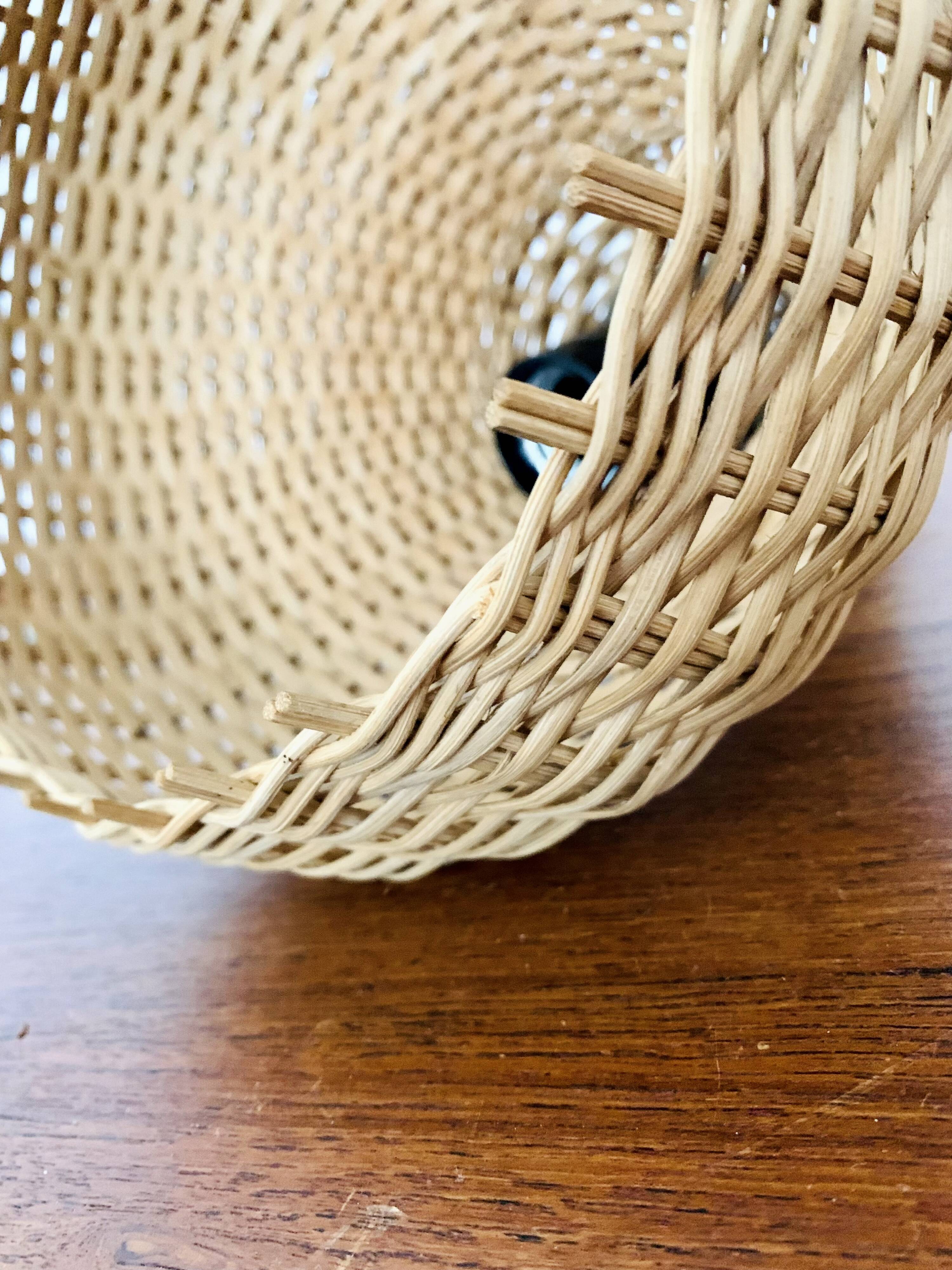 Danish Teak and Wicker Wall Lamp
