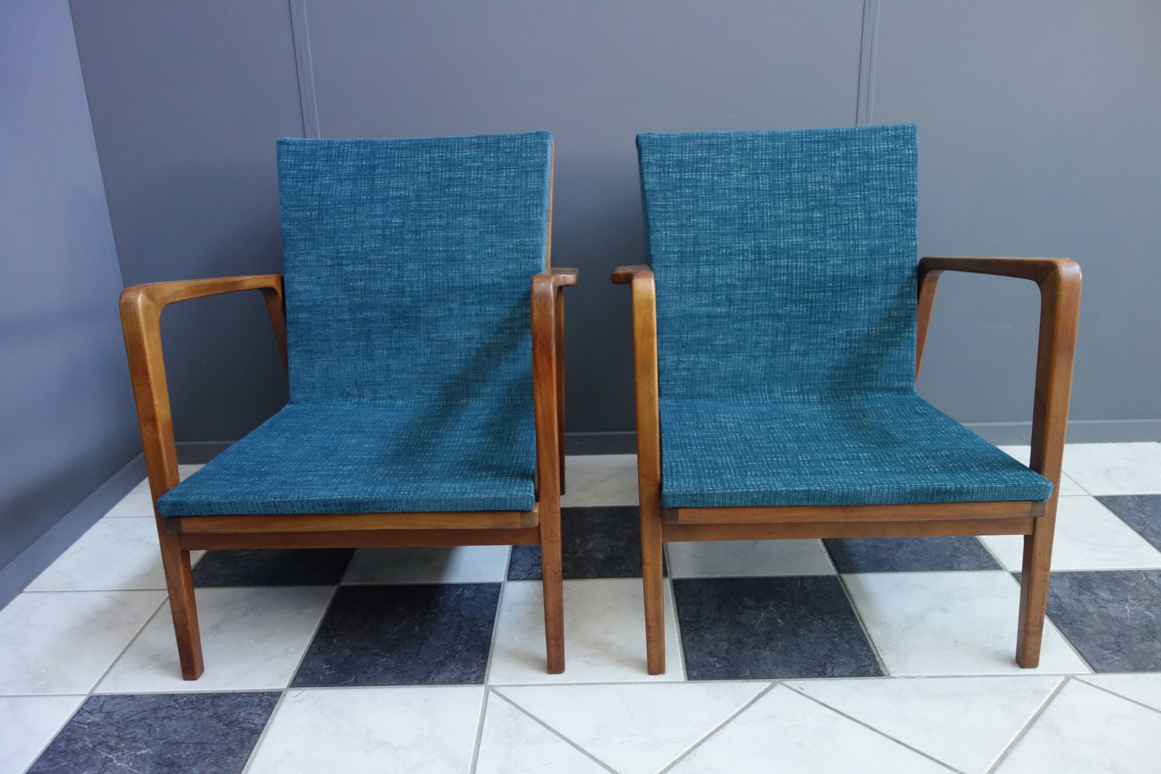 Fauteuil Knoll Antimot bleues années 1960