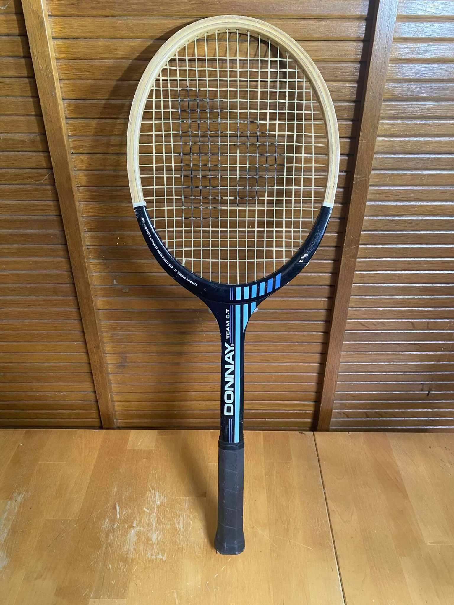 Vintage donnay team gt wooden tennis racket + donnay cover #