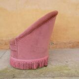 Old pink vintage padded "toad" chair