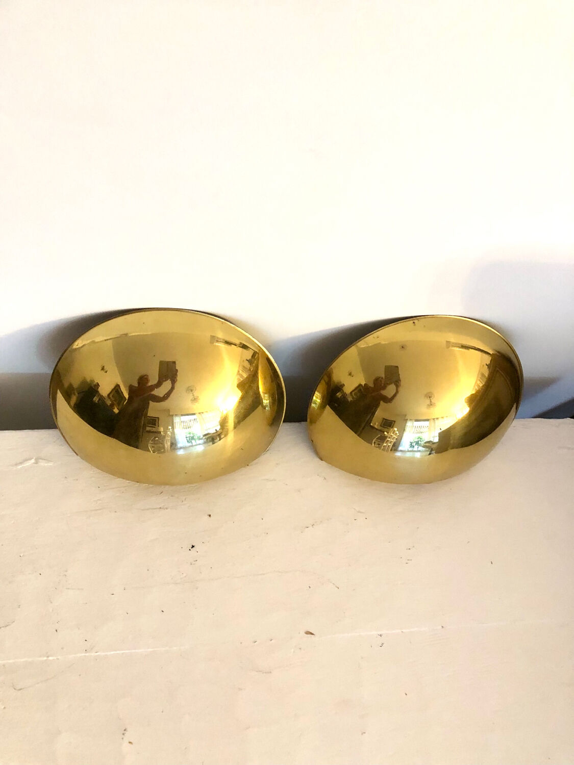 Half moon golden brass wall lights Italy 60/70.