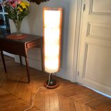 Vintage floor lamp in teak and granite Perspex