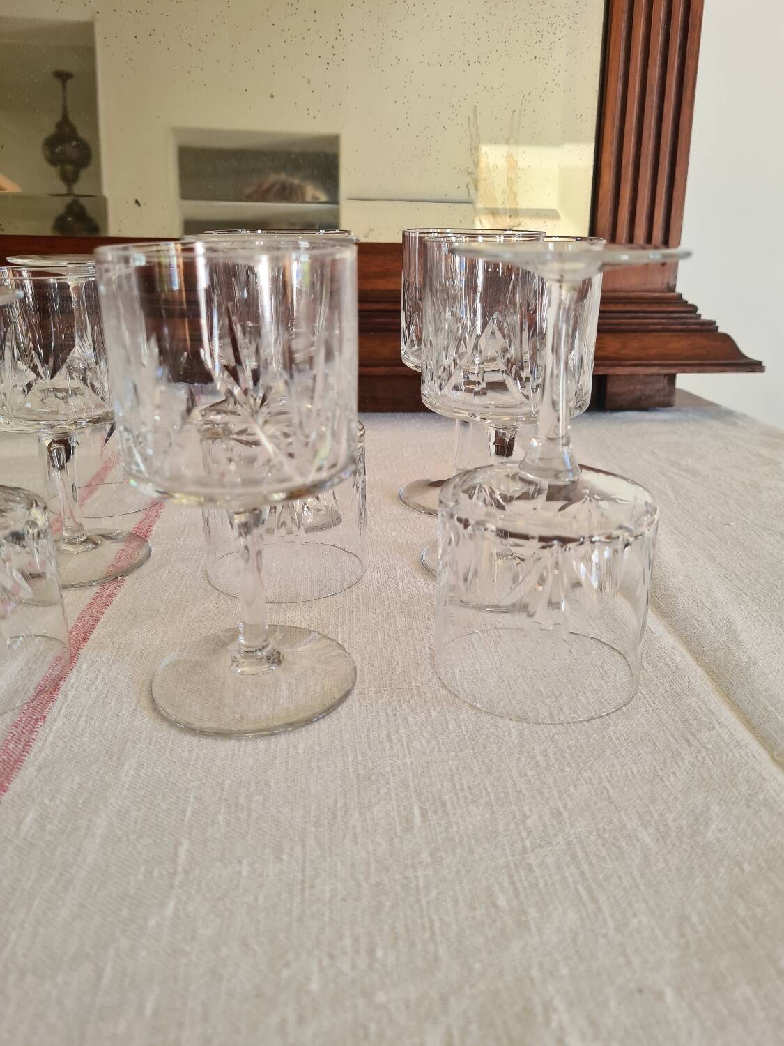 Water and wine glasses from the Royal Manufacture of Bayel