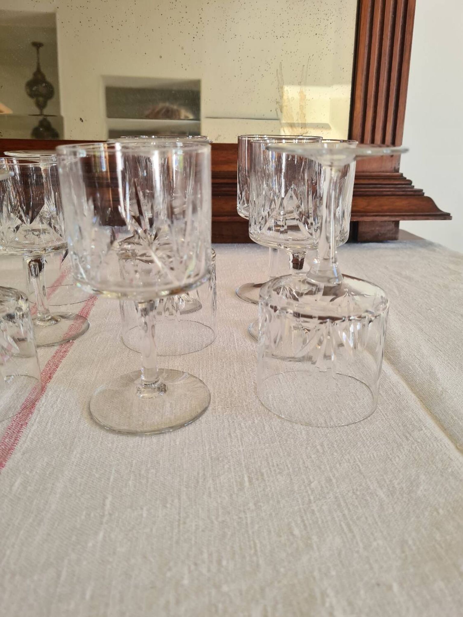 Water and wine glasses from the Royal Manufacture of Bayel