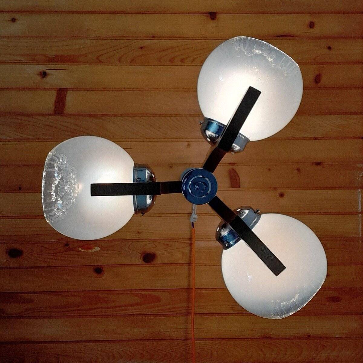 1970s vintage geometric pendant light