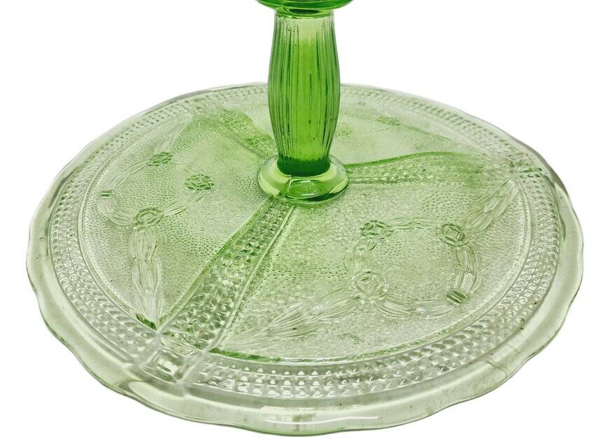 Cake bowl on stand from Ząbkowice Glassworks, 1970s