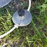 Lampadaire chrome 6 boules opalines