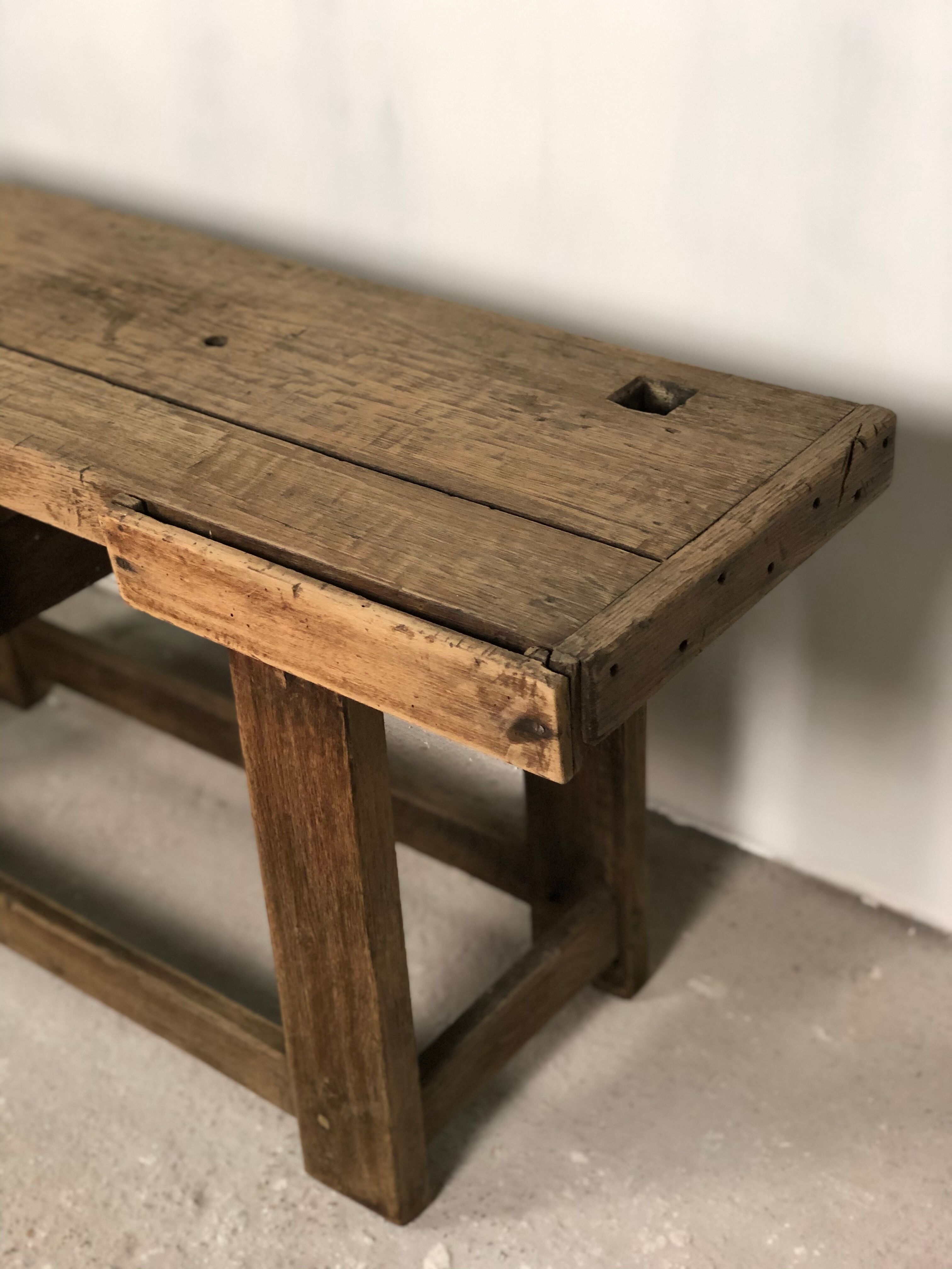 Old workbench in raw solid oak 1920