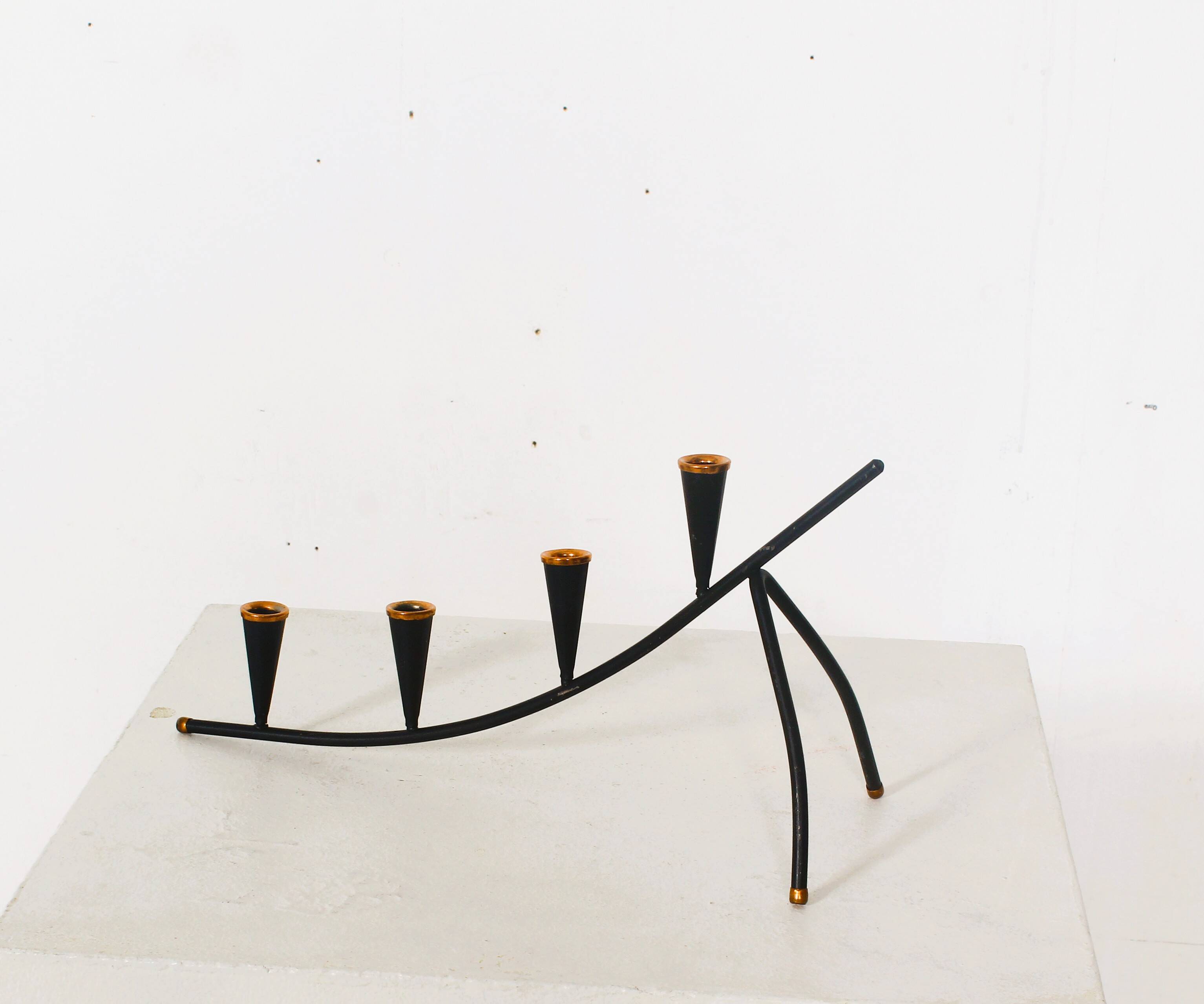 Set of 3 Mid-Century Candlesticks by Gunnar Ander for Ystad-Metall, 1910s