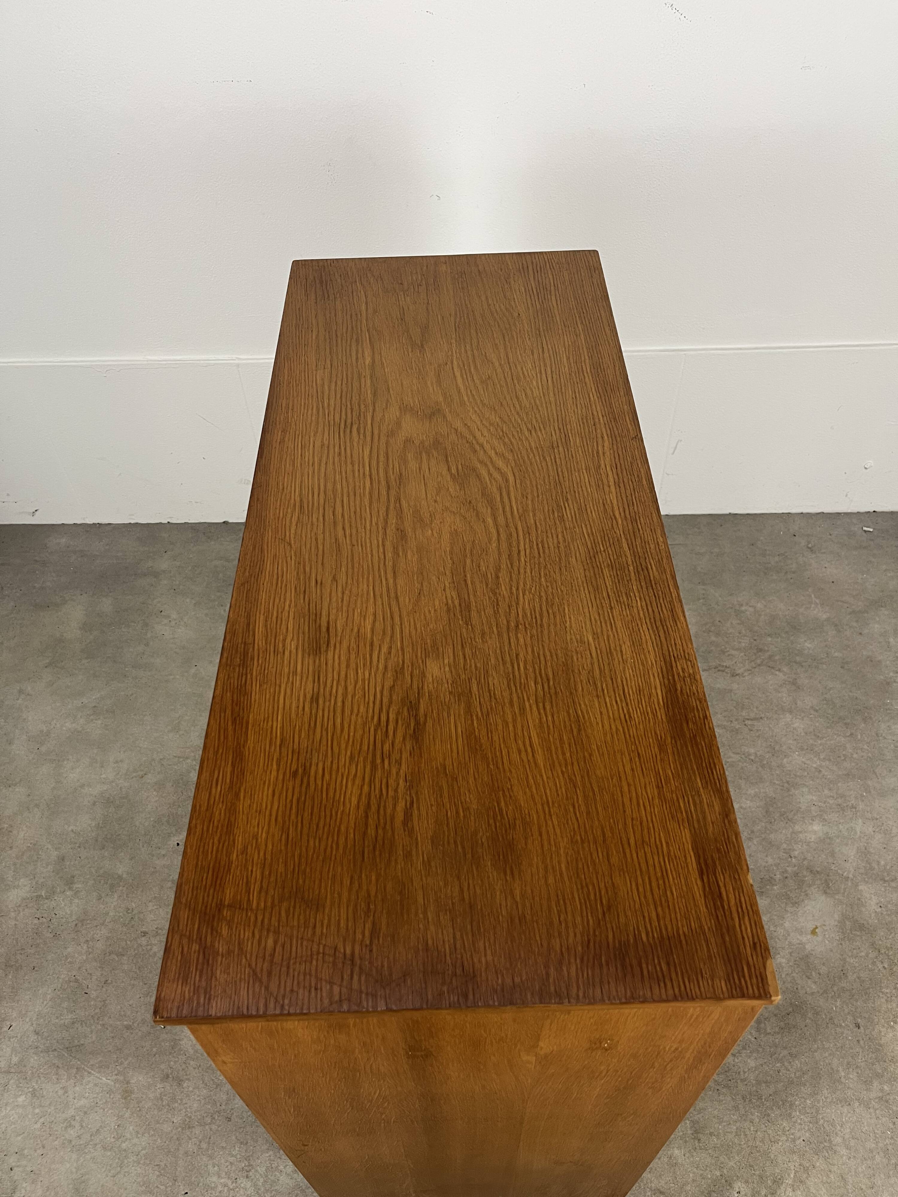 50s sliding door sideboard, wood, vintage