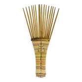 Peigne traditionnel Luba / Congo en bois et osier tressé