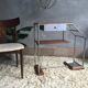 Vintage console in wood and stainless steel