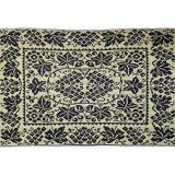 Tapis floral roumain tissé à la main en laine fond jaune et noir 196 X 132 cm